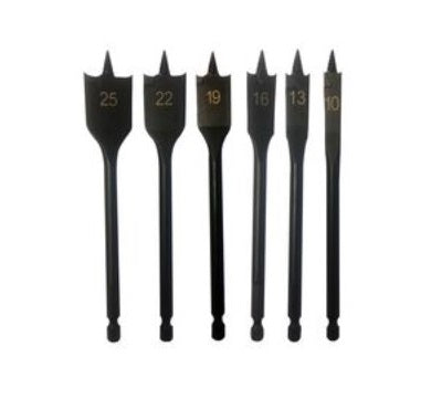 Xtreme Threaded Spade Bit Set 6pc 10/13/16/19/22/25 x 150mm