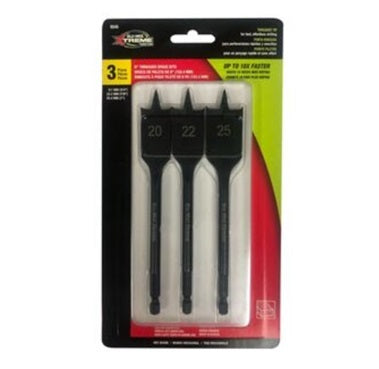 Xtreme Threaded Spade Bit Set 3pc 20/22/25mm