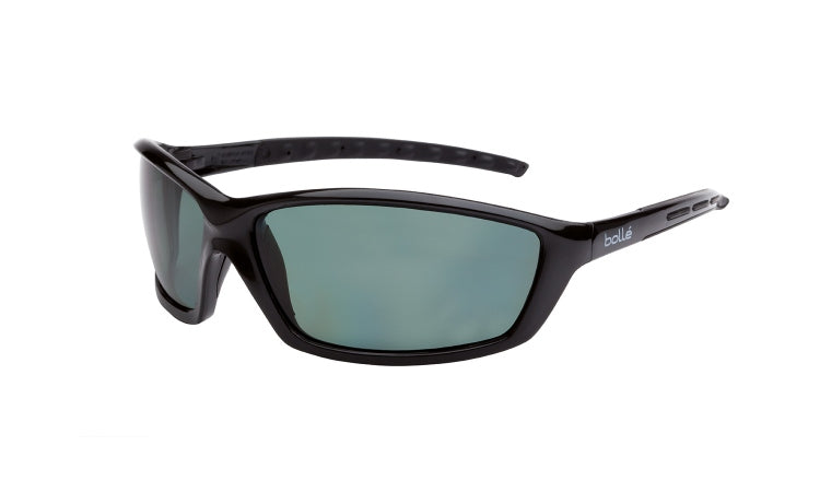 Safety Glasses Prowler Gloss Black Frame Green Pol Lens