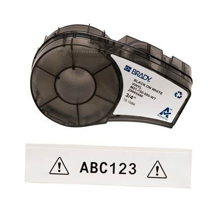Vinyl Tape Indoor/Outdoor Black on White 19.05mm x 6.4m