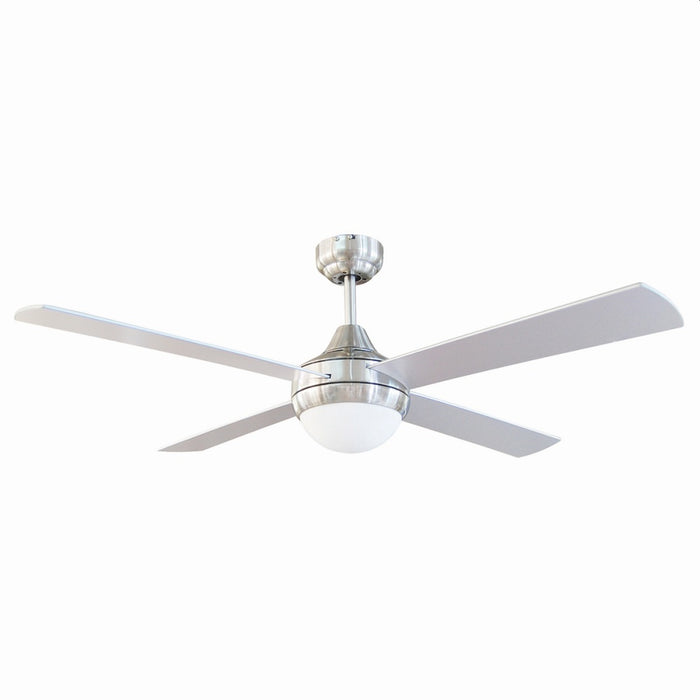 Tempo-II Ceiling Fan 48in & Light Brush Chrome Silver Blade