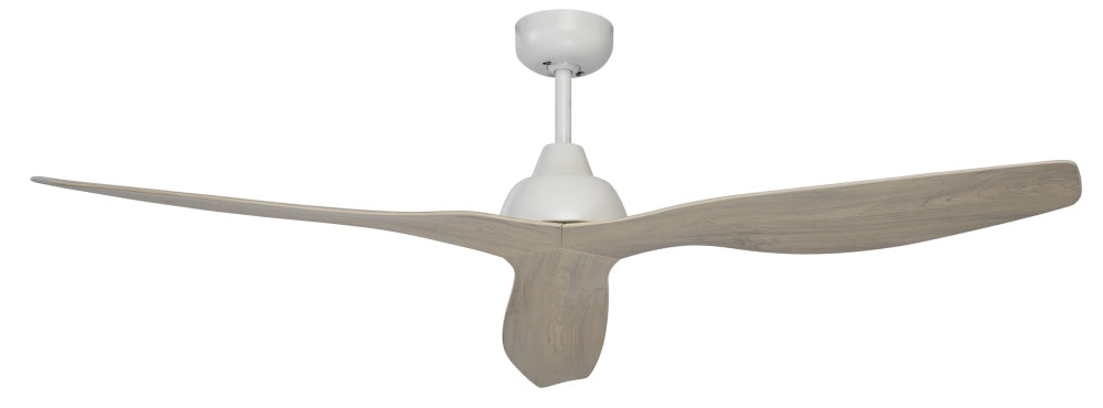 Bahama Ceiling Fan 52in White & Whitewash Timber Blades