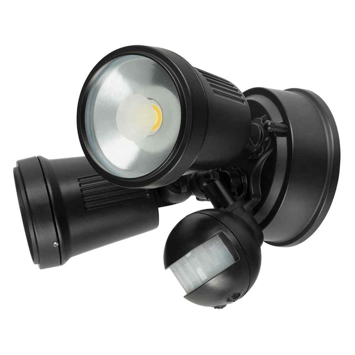 Hunter Trio Floodlight Twin CCT LED & Sensor Black