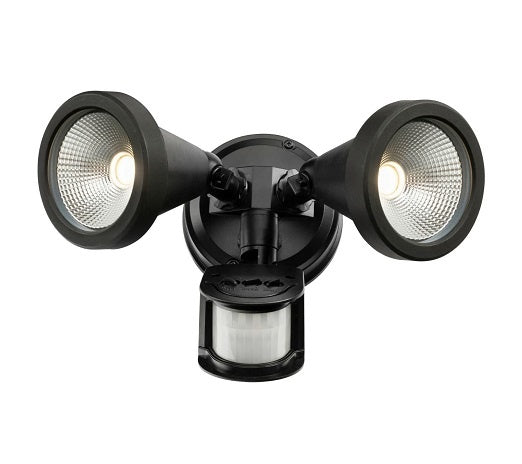 Stinger Floodlight Twin & Sensor LED 10W Black
