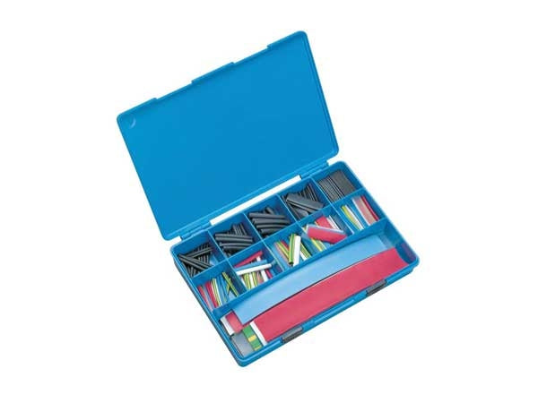 Assortment box with heat-shrink tubing segments