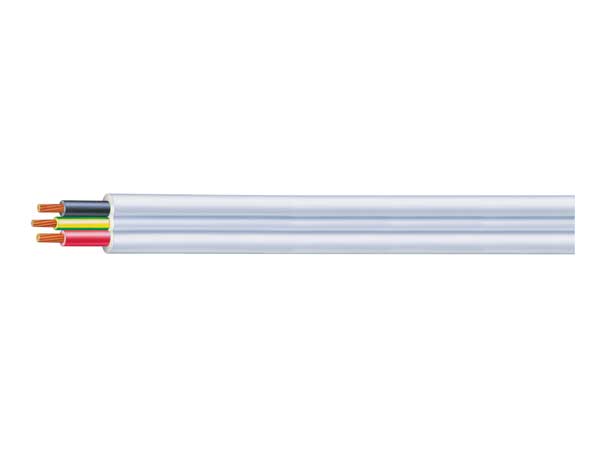 Cable 4mm 2c + Earth Flat TPS White Sheath