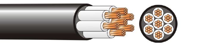 Cable 1.5mm 7c UA Multicore Black (250m Drum)