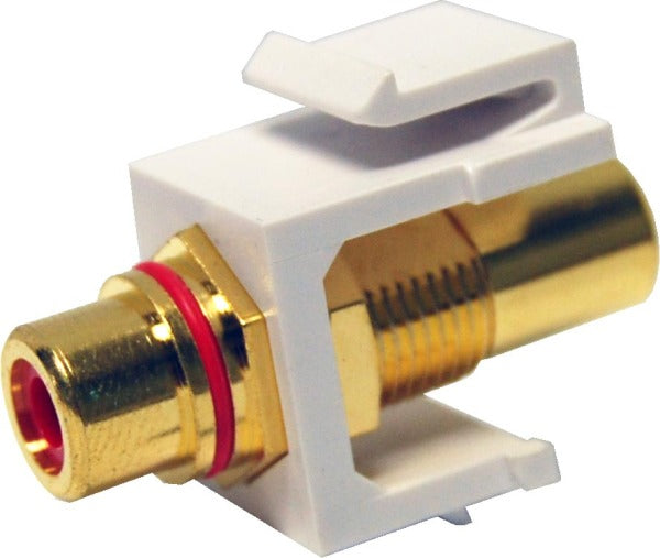 RCA to RCA Keystone Adaptor Red Gold Plated