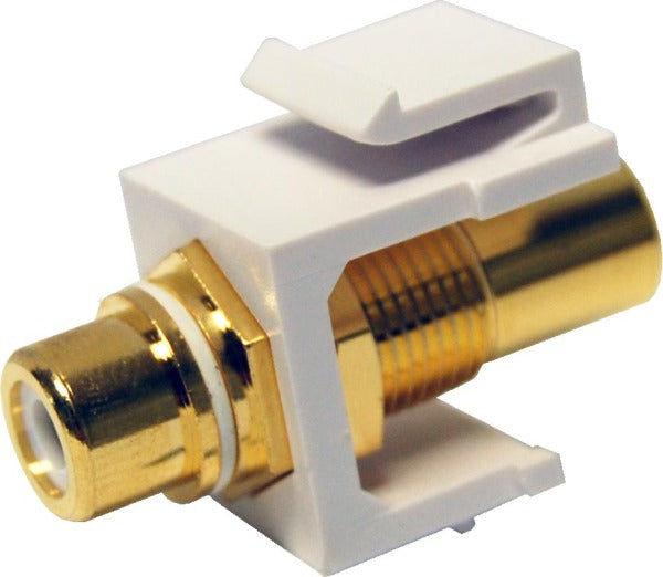 RCA to RCA Keystone Adaptor White Gold Plated
