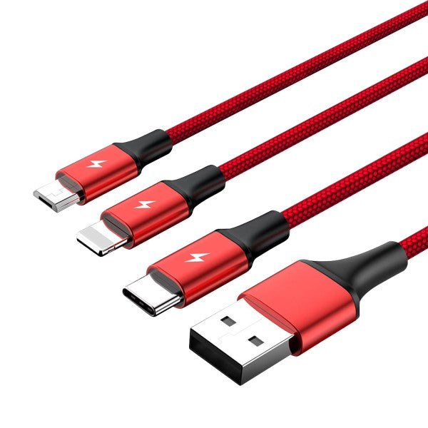 Unitek USB Charging Cable 3-In-1 Type-C / Lightning /Micro