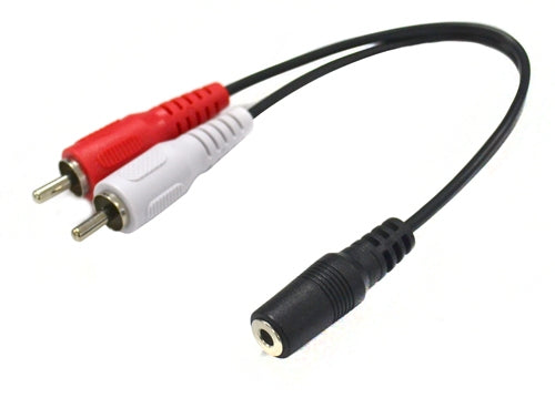 Lead Stereo 3.5mm Socket to 2x RCA Plug 200mm