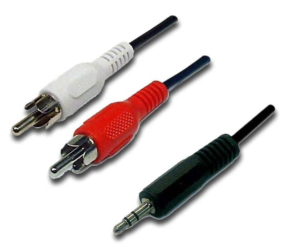 Lead Stereo Plug 3.5mm to 2x RCA Plug 2m