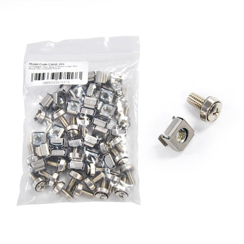 Cage Nut and Screw 3pc Silver (Bag 25)