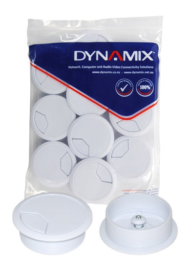 Desk Grommet 60mm White 10 Pack