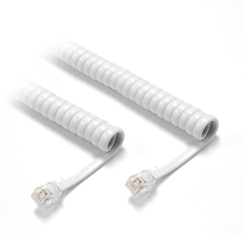 Curly Handset Cord White