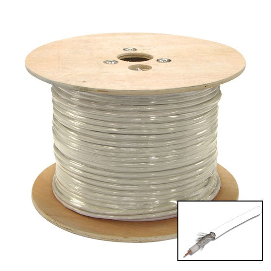 Cable RG6 Shielded 18AWG 75Ohm Sky White 305m (Metre)