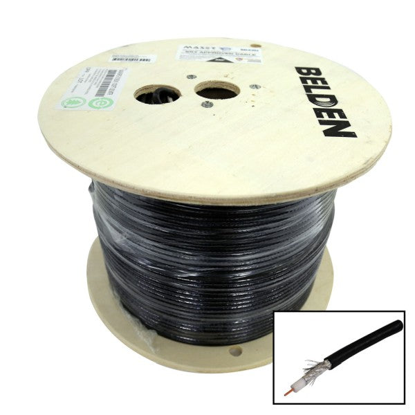 Cable RG6 Shielded 18AWG 75Ohm Sky Black 305m (Metre)