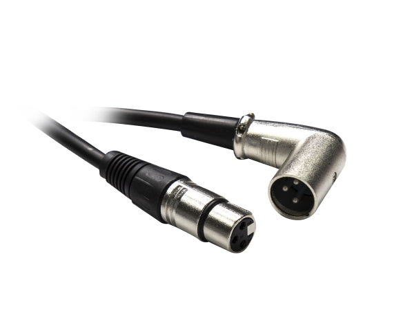 Balanced Audio Lead XLR 3Pin 90D Male to 3Pin Female 2M