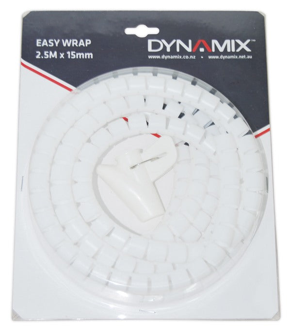 Easy Wrap 15mm x 2.5m Cable Tidy White