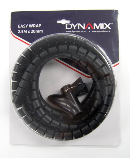 Easy Wrap 20mm x 2.5m Cable Tidy Black