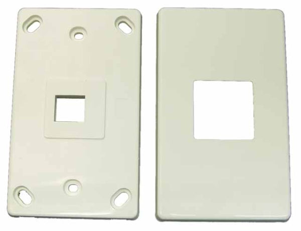 Face Plate Single Port RJ45 Keystone 2 Piece Horizontal