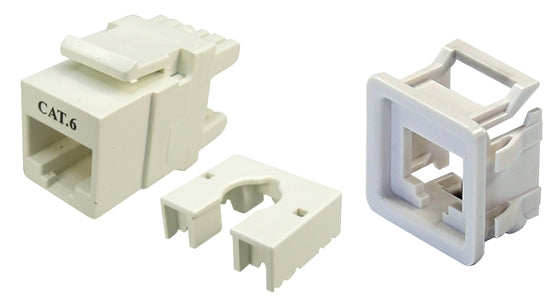 Keystone Jack RJ45 Cat6 180Deg PDL600 Series White