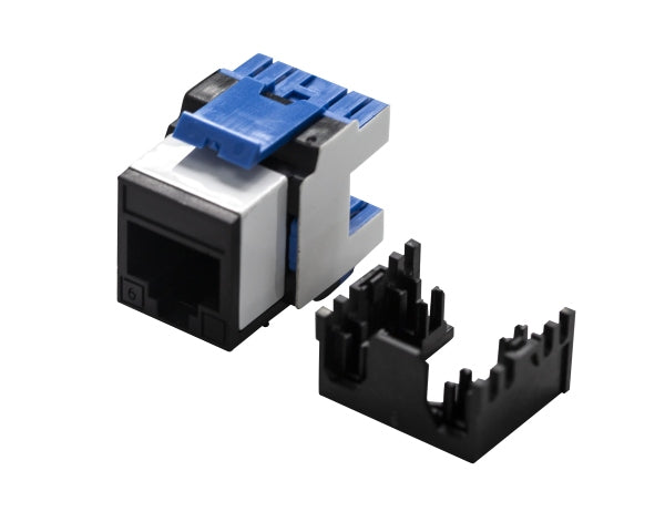 Keystone Jack RJ45 Cat6 180Deg Unshielded Dual IDC Black