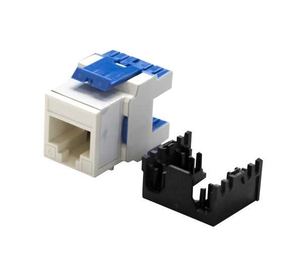 Keystone Jack RJ45 Cat6 180Deg Unshielded Dual IDC White