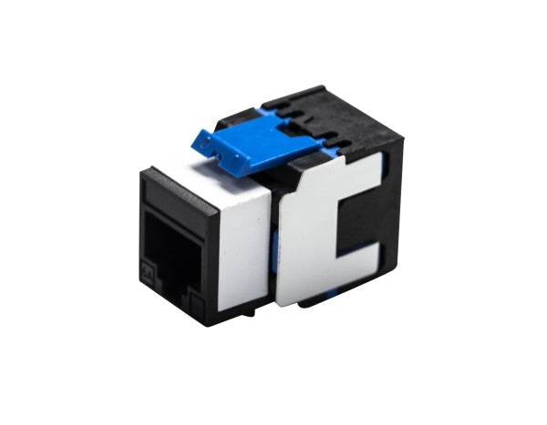Keystone Jack RJ45 Cat6A 180Deg Unshielded Dual IDC Black