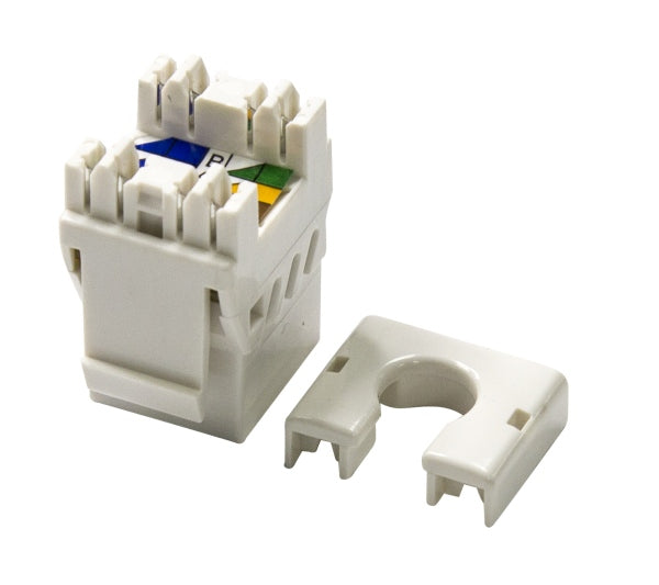 Slimline Keystone Jack Cat6A UTP White