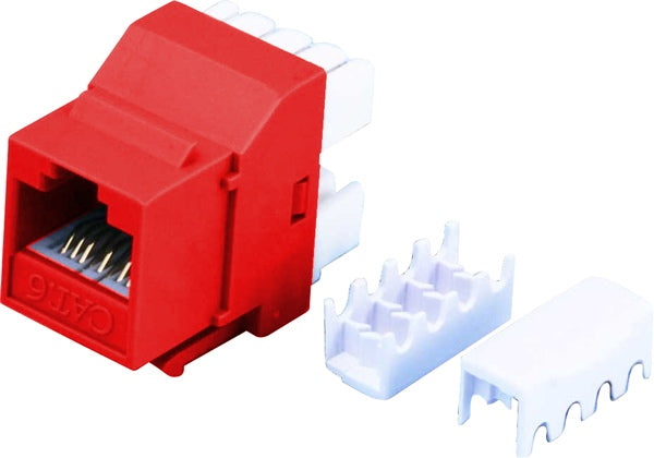 Keystone Jack Cat6 RJ45 Red