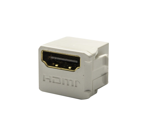 Mini Coupler HDMI 2.0 19.2mm Gold-Plated White