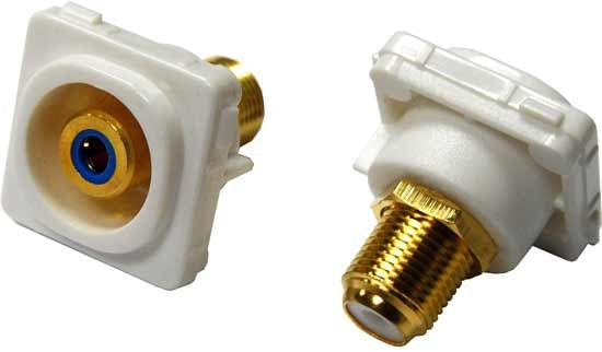 Amdex Jack RCA to F-Connector Blue Gold Plated