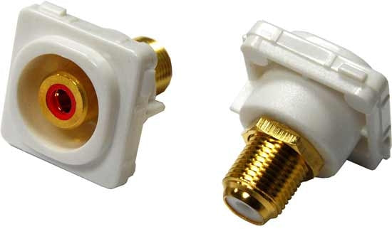Amdex Jack RCA to F-Connector Red Gold Plated