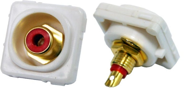 Amdex RCA to Solder Connector Red Gold Plated