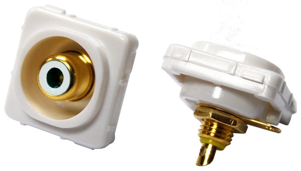 Amdex RCA to Solder Connector White Gold Plated