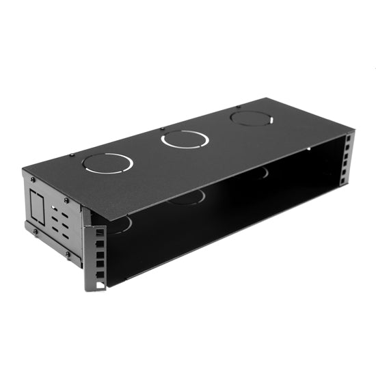Wall Bracket Hinged 2U 200mm Deep 19in Encl Lid & Base