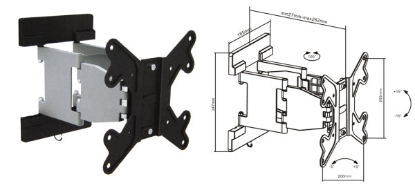 Brateck Articulating Wall Mount Bracket 17-37in