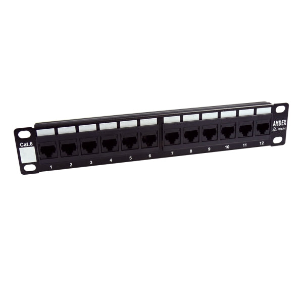 Mini Patch Panel Cat6 12Port for 10in Cabinet
