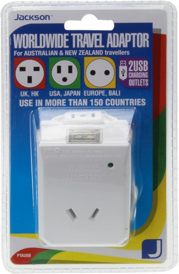 Jackson Travel Adaptor NZ to Multi International 2x USB