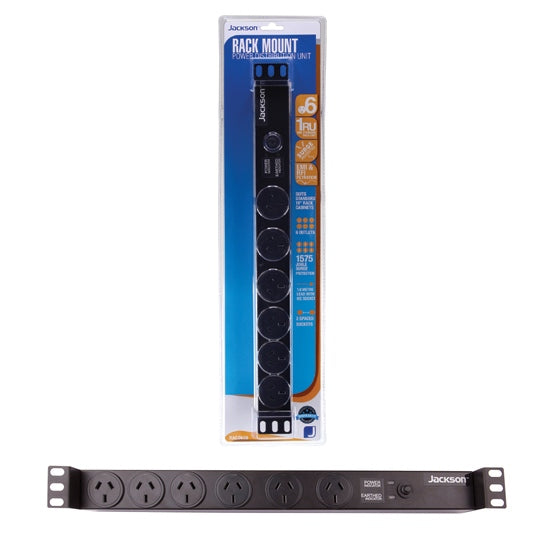 Jackson Power Rail Horizontal 6x 10A Outlet 1RU