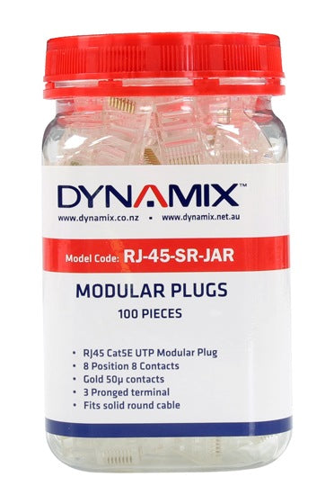 Plug RJ-45 Solid Round Single 8P8C (Jar 100)