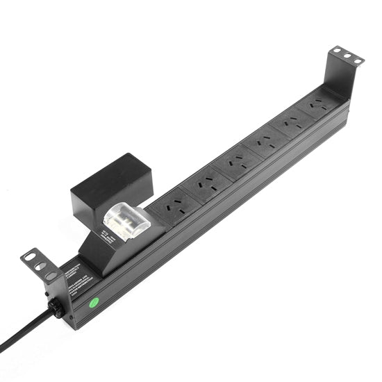 Power Rail Horiz 1RU 6x 10A Outlet MCB