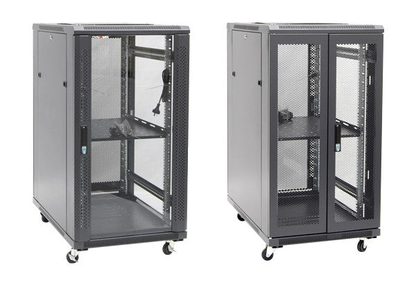 Server Cabinet 22RU 600 x 900 x 1166mm 1x Shelf 4x Fans