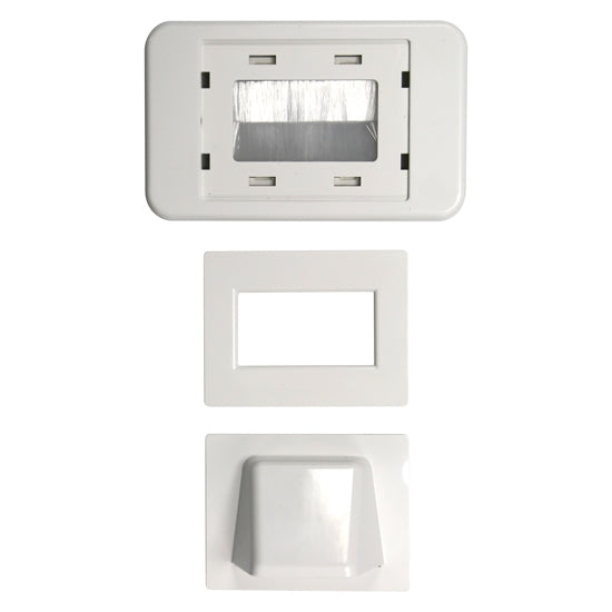 Amdex AV Brush Plate Combo Flush and Bullnose White