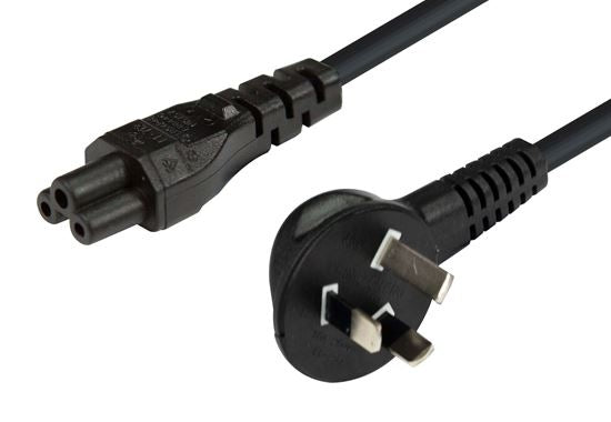 Power Cord 0.5m Flat Head 3-Pin Plug to C5 Clover Connector