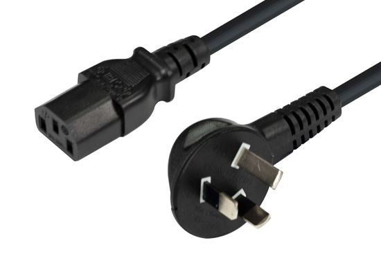 Power Cord 1m Flat Head 3-Pin Plug to C13 Connector