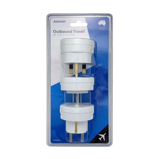 Jackson Travel Adaptor Slim Multi Pack NZ to US UK Europe