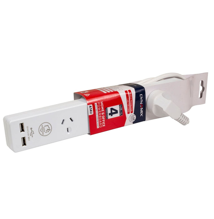 Dynamix Power Board 4Way 2x Double Spaced 2 USB Ports