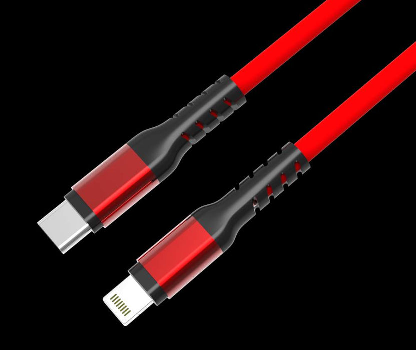Unitek Lead MFi USB-C - Lightning Charge & Sync 1m Red Black